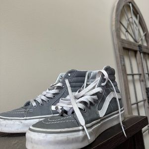gray high top vans